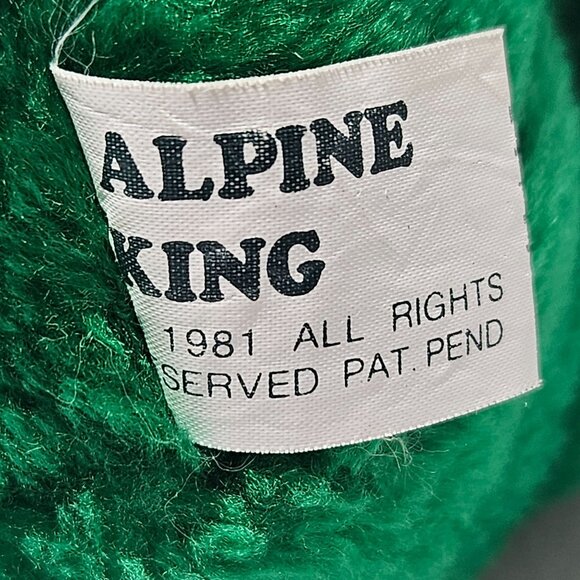 Vintage 80s Alpine King Oktoberfest German St Bernard 9 inch Stiff Plush Green - Picture 6 of 7